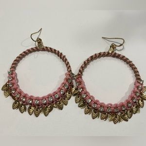 Pink and gold earrings